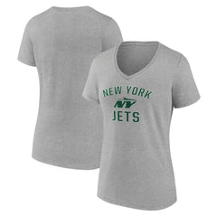 New York Jets Women's Victory Arch V-Neck T-Shirt - Gray for sale