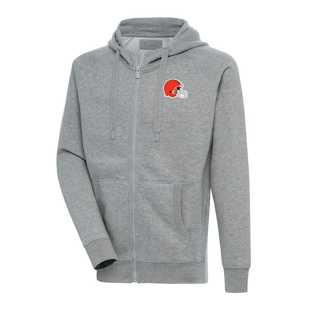 Cleveland Browns Antigua Big & Tall Victory Full-Zip Hoodie - Heather Gray on sale