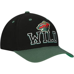 Minnesota Wild Mitchell & Ness Backside Script 2-Tone Pro Crown Adjustable Hat - Black/Green Hats