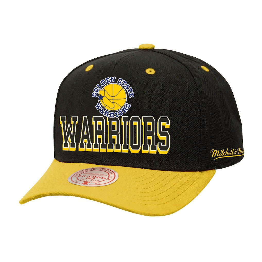 Golden State Warriors Backside Script Two-Tone Pro Crown Adjustable Hat sale - Black/Gold cheap