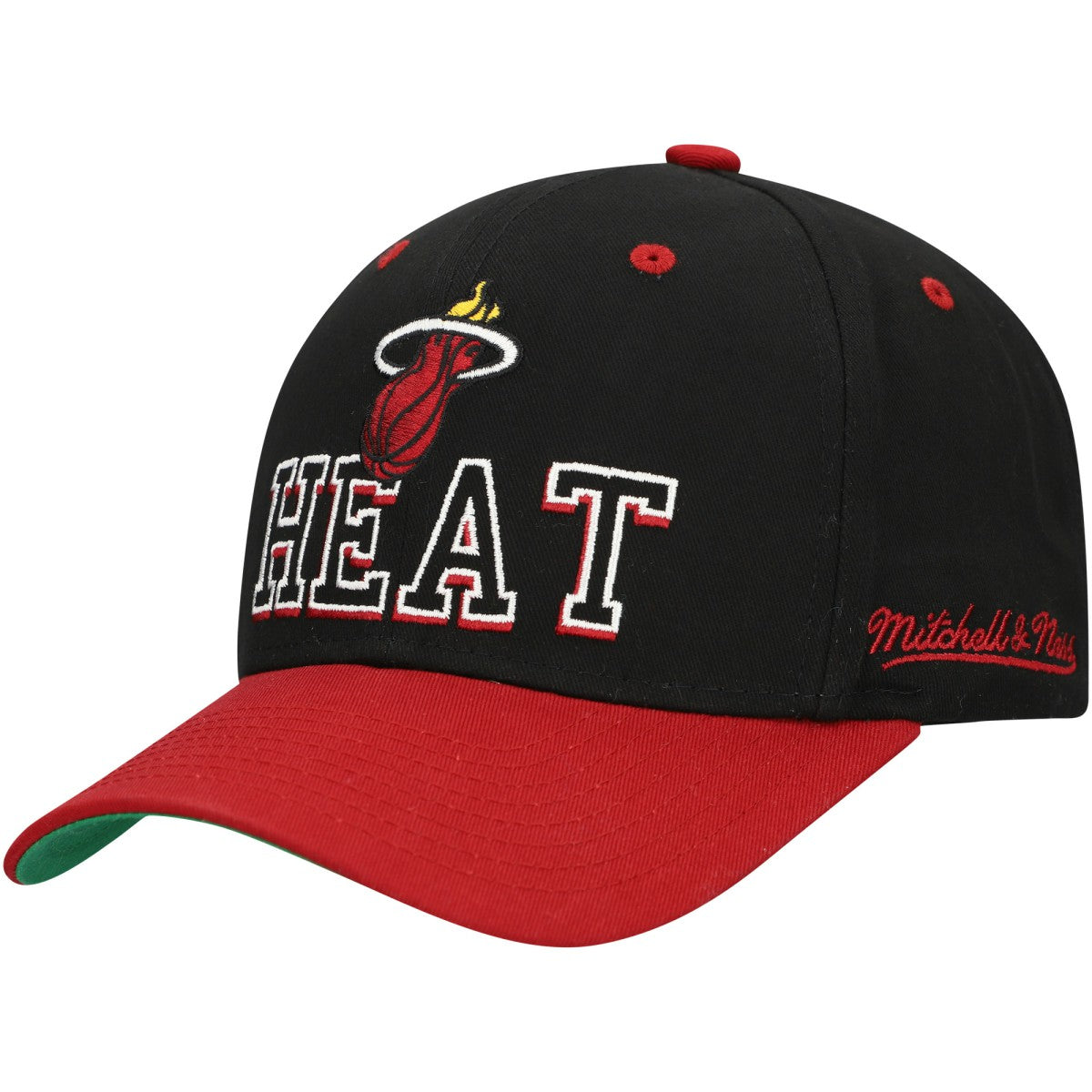 Miami Heat Backside Script Two-Tone Pro Crown Adjustable Hat - Black/Red shop