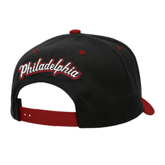 Philadelphia 76ers Backside Script 2-Tone Pro Crown Adjustable Hat - Black/Red discount