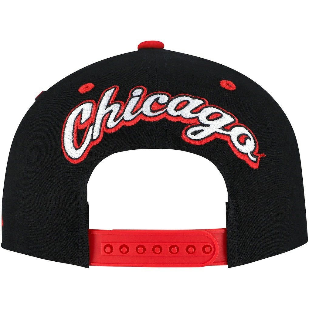 Chicago Bulls Backside Script 2-Tone Pro Crown Adjustable Hat - Black/Red discount
