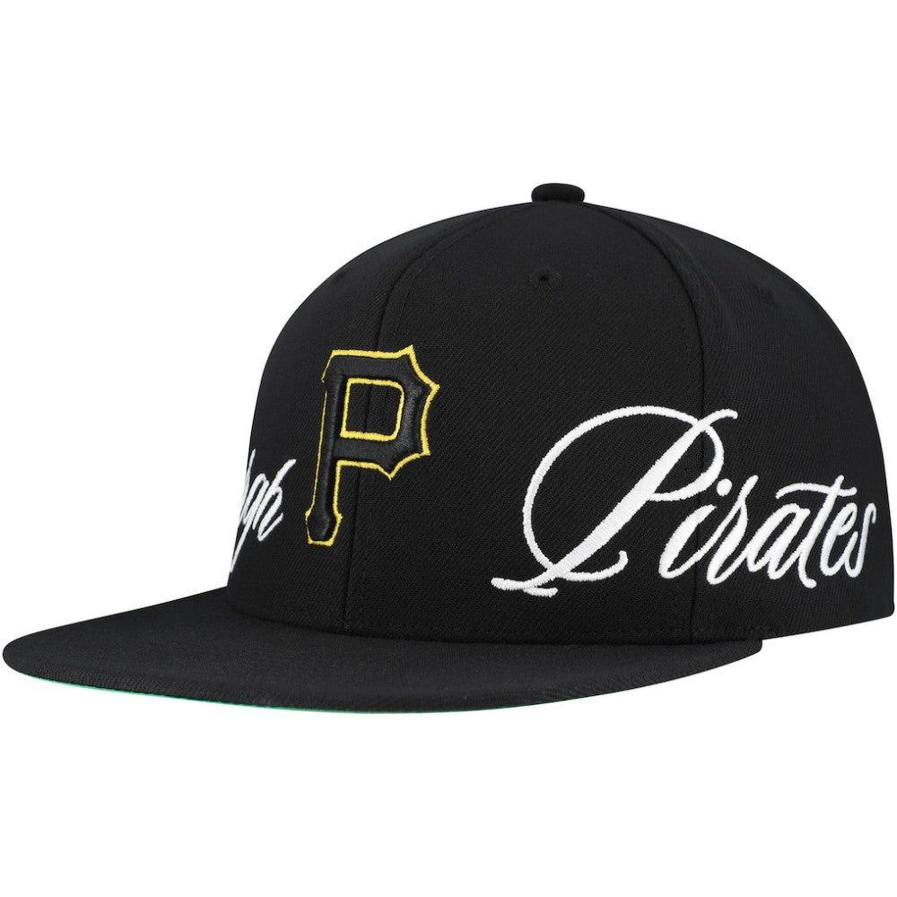 Pittsburgh Pirates Just Don x MLB Lux Script Snapback Hat Black