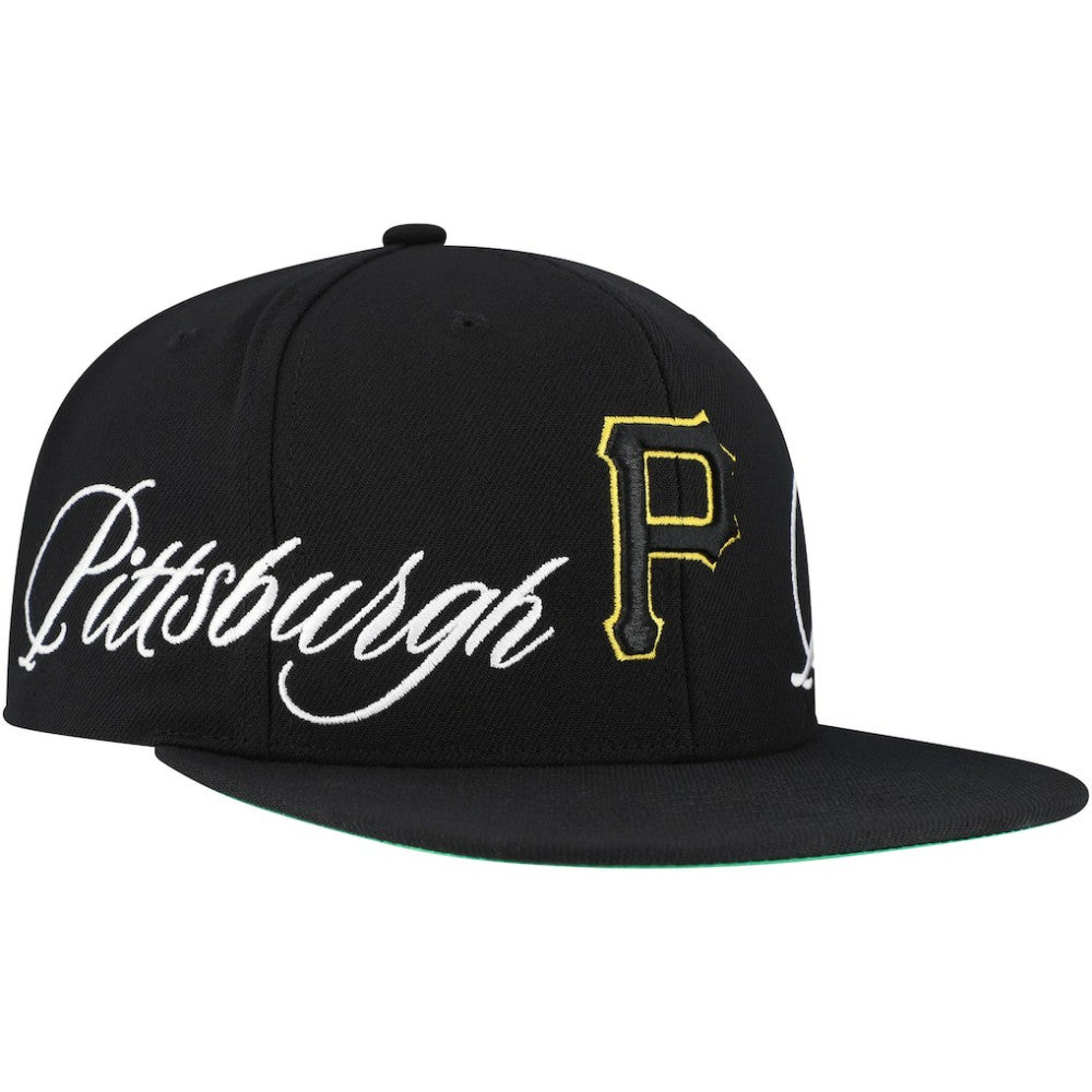 Pittsburgh Pirates Just Don x MLB Lux Script Snapback Hat Black