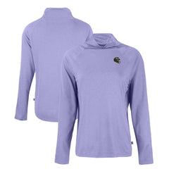 Baltimore Ravens Cutter & Buck Women's Coastline Epic Comfort Eco Recycled Funnel Neck Raglan Pullover Sweatshirt - Lavender on sale