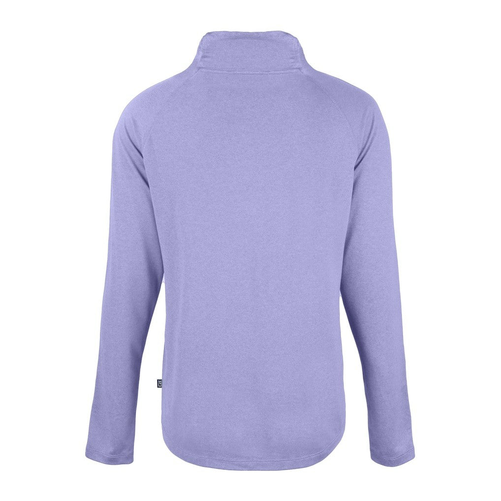Baltimore Ravens Cutter & Buck Women's Coastline Epic Comfort Eco Recycled Funnel Neck Raglan Pullover Sweatshirt - Lavender on sale