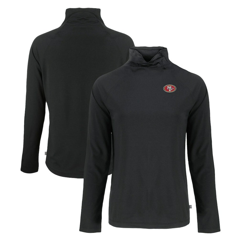 San Francisco 49ers Cutter & Buck Women's Coastline Epic Comfort Eco Recycled Funnel Neck Raglan Pullover Sweatshirt - Black discount
