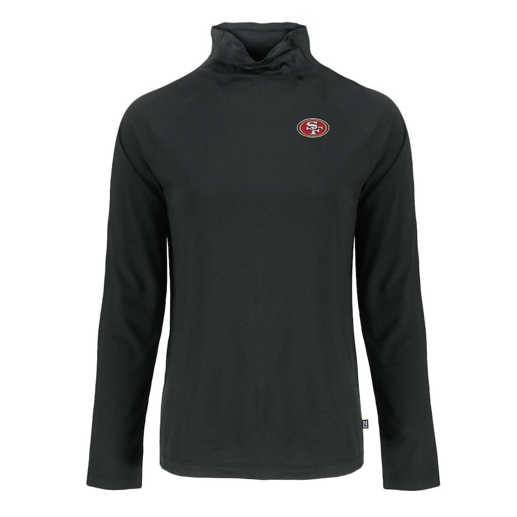 San Francisco 49ers Cutter & Buck Women's Coastline Epic Comfort Eco Recycled Funnel Neck Raglan Pullover Sweatshirt - Black discount