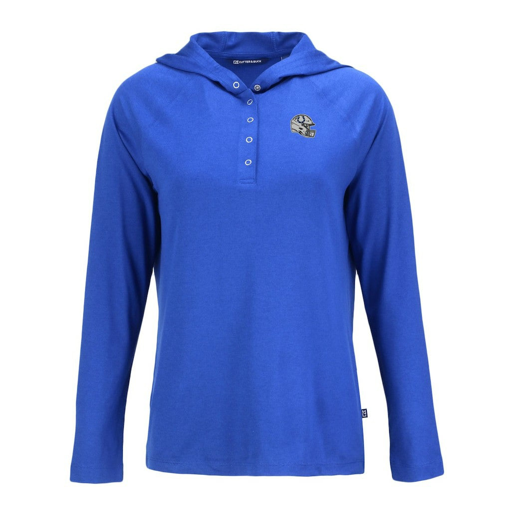 Indianapolis Colts Cutter & Buck Women's Coastline Epic Comfort Eco Recycled Raglan Pullover Hoodie - Royal cheap