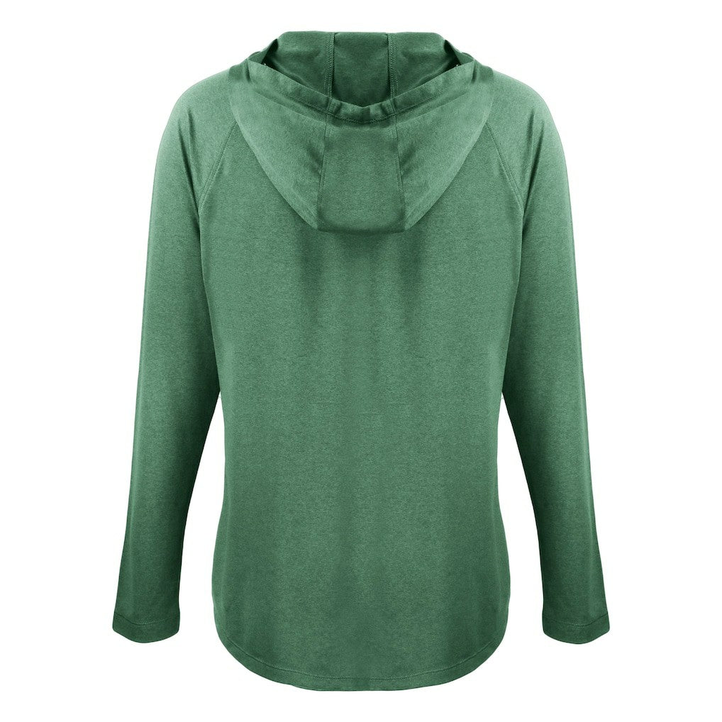 Green Bay Packers Cutter & Buck Women's Coastline Epic Comfort Eco Recycled Raglan Pullover Hoodie - Hunter Green on sale