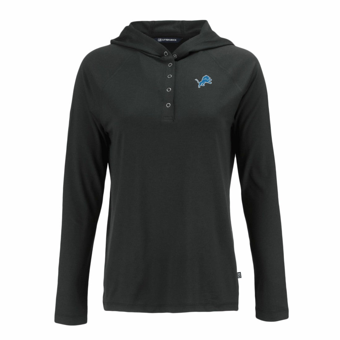 Detroit Lions Cutter & Buck Women's Coastline Epic Comfort Eco Recycled Raglan Pullover Hoodie - Black sale