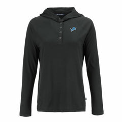 Detroit Lions Cutter & Buck Women's Coastline Epic Comfort Eco Recycled Raglan Pullover Hoodie - Black sale