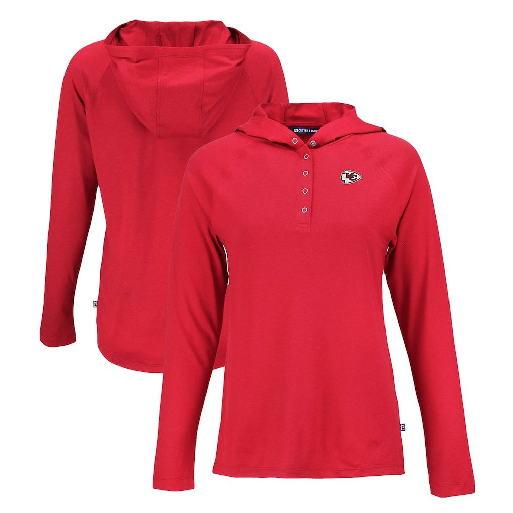 Kansas City Chiefs Cutter & Buck Women's Coastline Epic Comfort Eco Recycled Raglan Pullover Hoodie - Red outlet