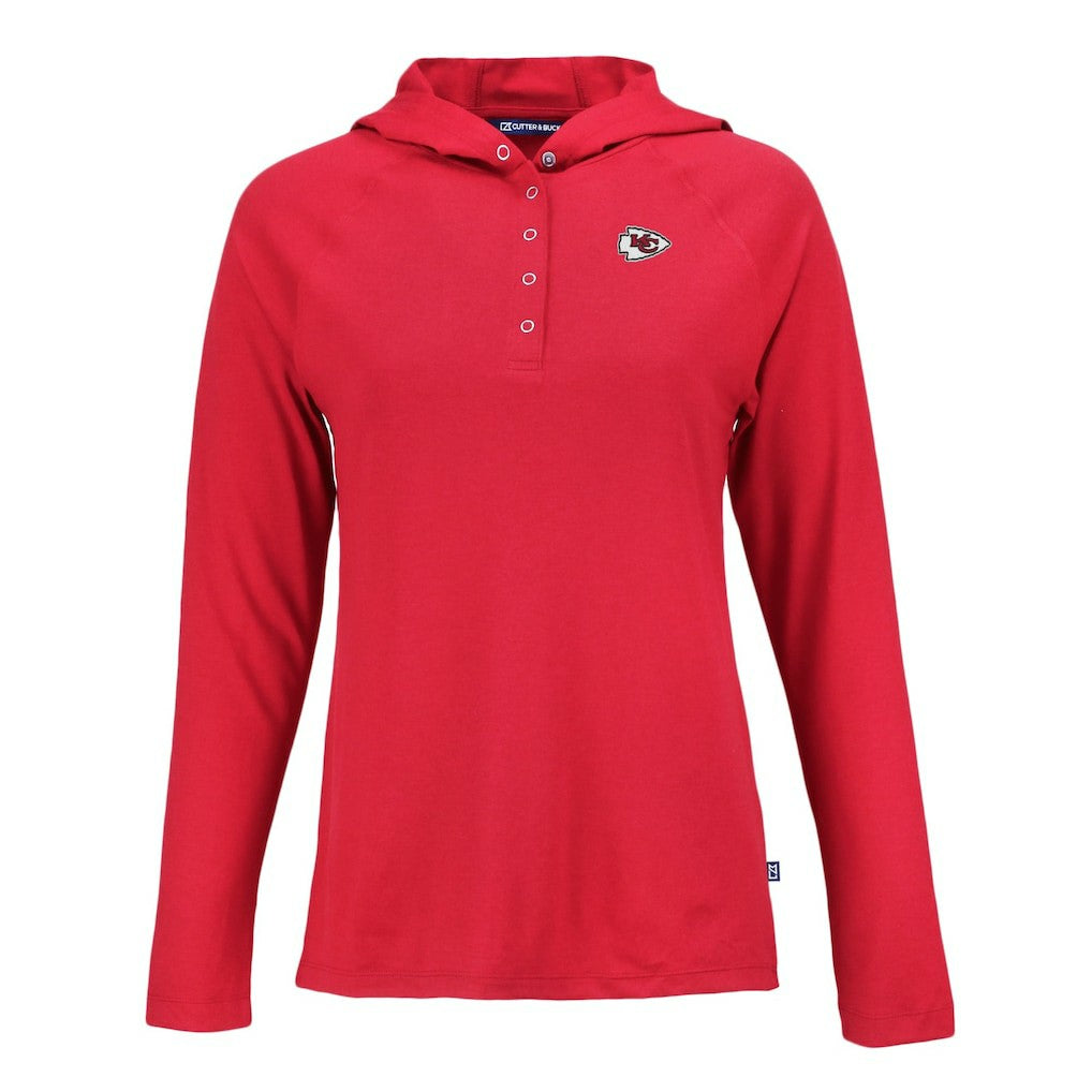 Kansas City Chiefs Cutter & Buck Women's Coastline Epic Comfort Eco Recycled Raglan Pullover Hoodie - Red outlet