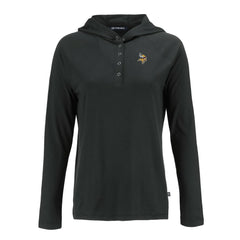 Minnesota Vikings Cutter & Buck Women's Coastline Epic Comfort Eco Recycled Raglan Pullover Hoodie - Black sale