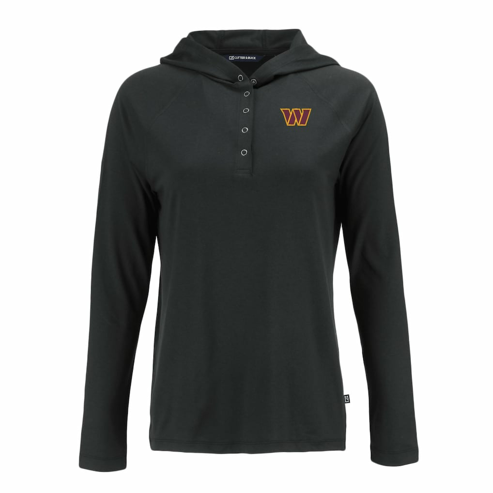 Washington Commanders Cutter & Buck Women's Coastline Epic Comfort Eco Recycled Raglan Pullover Hoodie - Black discount