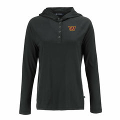 Washington Commanders Cutter & Buck Women's Coastline Epic Comfort Eco Recycled Raglan Pullover Hoodie - Black discount