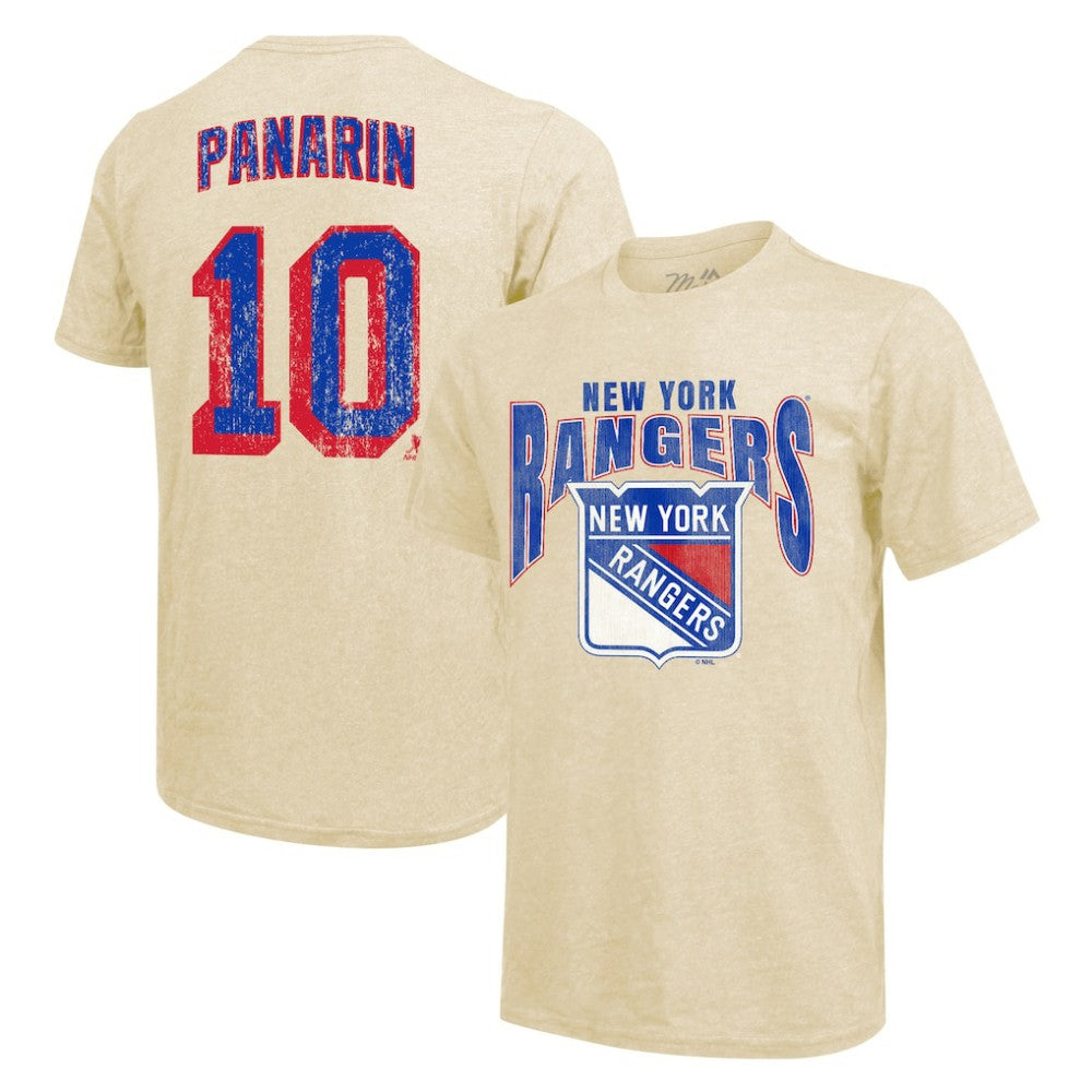 Artemi Panarin New York Rangers Majestic Threads Dynasty Name & Number Tri-Blend T-Shirt - Cream T-shirts
