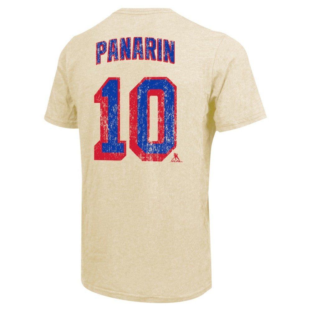 Artemi Panarin New York Rangers Majestic Threads Dynasty Name & Number Tri-Blend T-Shirt - Cream T-shirts