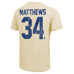 Auston Matthews Toronto Maple Leafs Majestic Threads Dynasty Name & Number Tri-Blend T-Shirt - Cream T-shirts