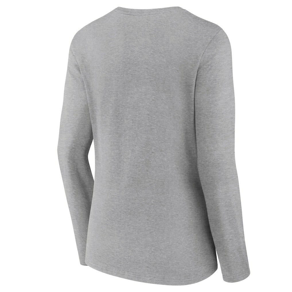 Cleveland Browns Women's Primary Logo Long Sleeve V-Neck T-Shirt - Gray for sale