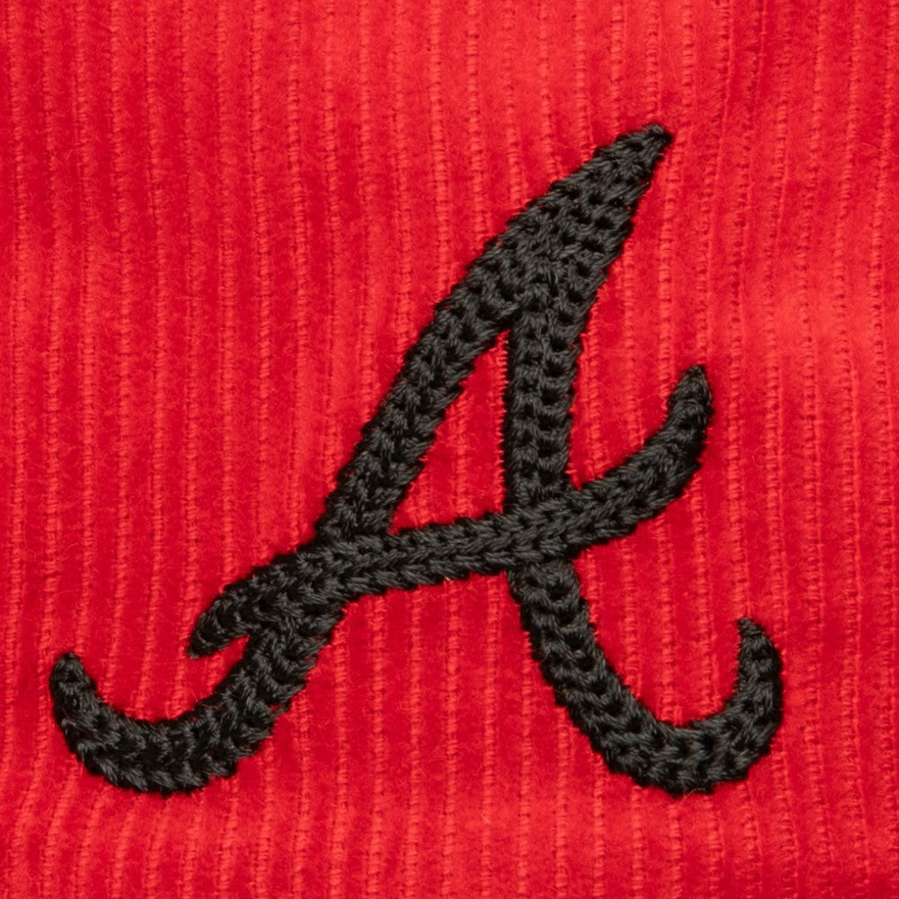 Atlanta Braves Male Adult Corduroy Snapback Hat Red
