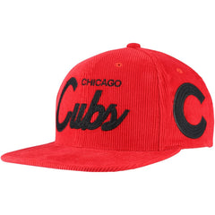 Chicago Cubs Male Adult Corduroy Snapback Hat Red