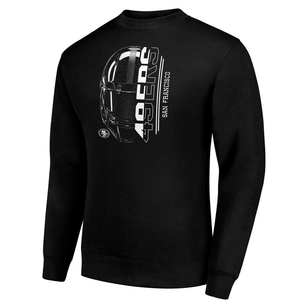 San Francisco 49ers Starter Half Helmet Team Graphic Tri-Blend Fleece Pullover Sweatshirt - Black cheap