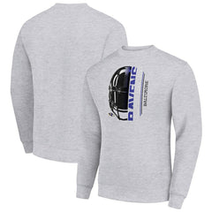 Baltimore Ravens Starter Half Helmet Team Graphic Tri-Blend Fleece Pullover Sweatshirt - Heather Gray online
