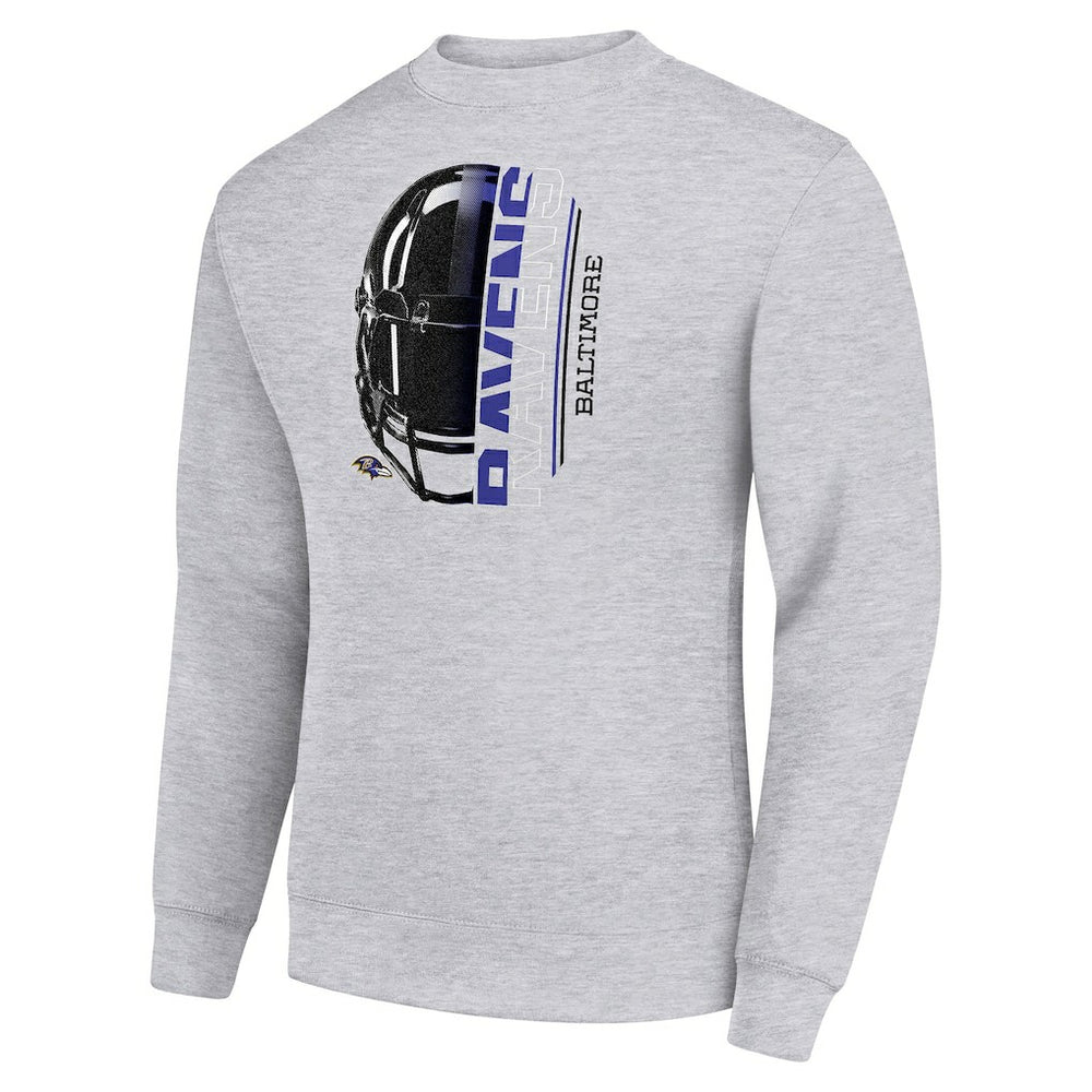 Baltimore Ravens Starter Half Helmet Team Graphic Tri-Blend Fleece Pullover Sweatshirt - Heather Gray online
