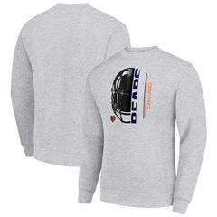 Chicago Bears Starter Half Helmet Team Graphic Tri-Blend Fleece Pullover Sweatshirt - Heather Gray discount