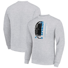 Detroit Lions Starter Half Helmet Team Graphic Tri-Blend Fleece Pullover Sweatshirt - Heather Gray for sale