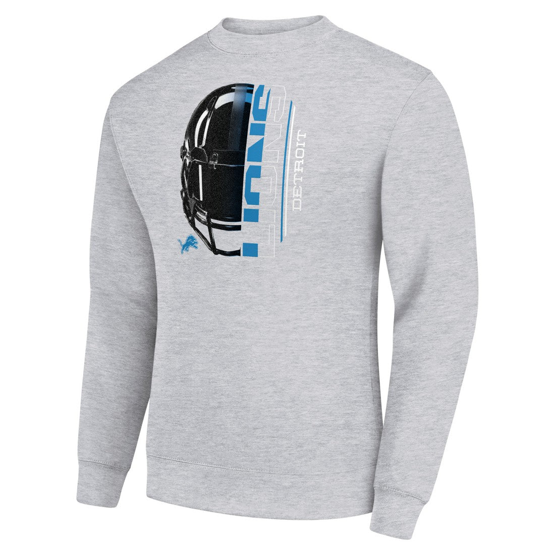 Detroit Lions Starter Half Helmet Team Graphic Tri-Blend Fleece Pullover Sweatshirt - Heather Gray for sale