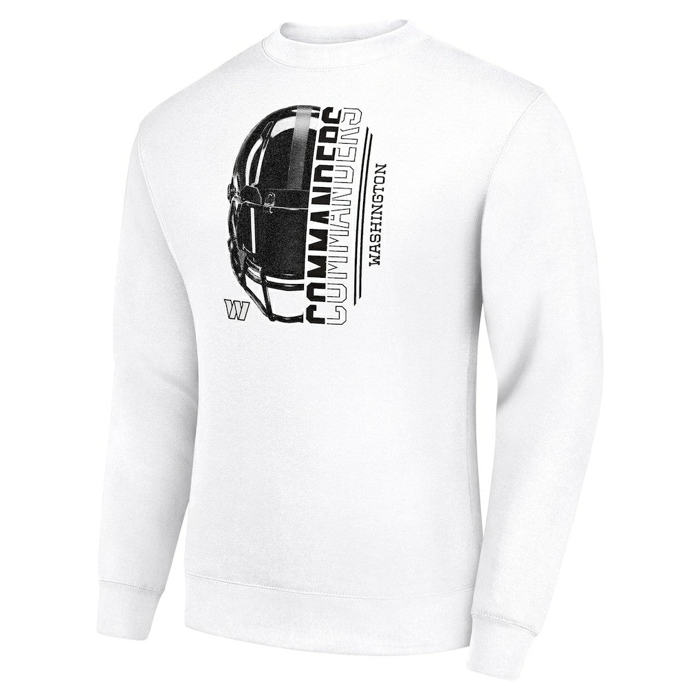 Washington Commanders Starter Half Helmet Team Graphic Tri-Blend Fleece Pullover Sweatshirt - White discount