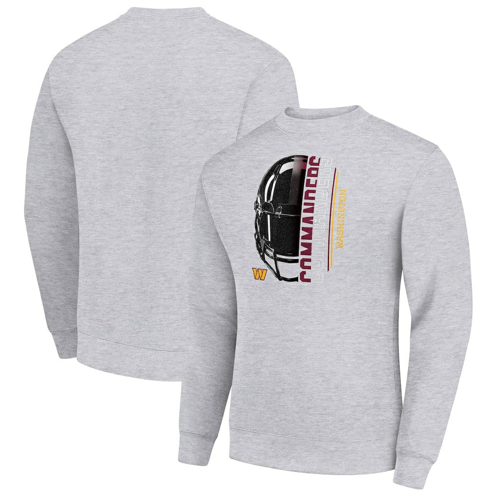 Washington Commanders Starter Half Helmet Team Graphic Tri-Blend Fleece Pullover Sweatshirt - Heather Gray for sale
