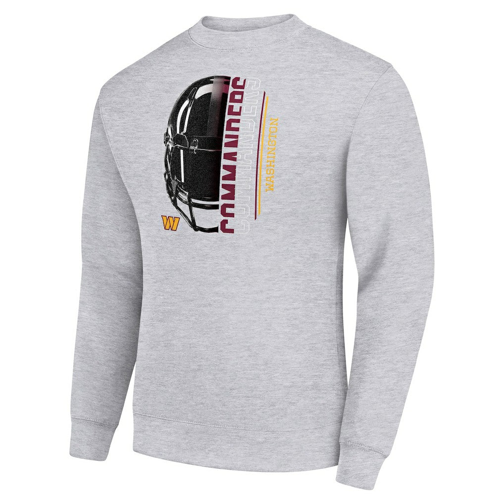 Washington Commanders Starter Half Helmet Team Graphic Tri-Blend Fleece Pullover Sweatshirt - Heather Gray for sale