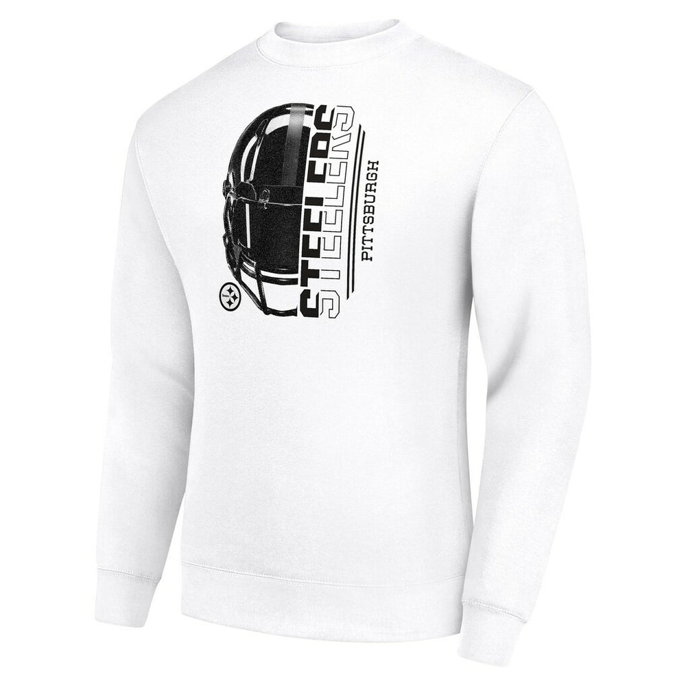 Pittsburgh Steelers Starter Half Helmet Team Graphic Tri-Blend Fleece Pullover Sweatshirt - White cheap
