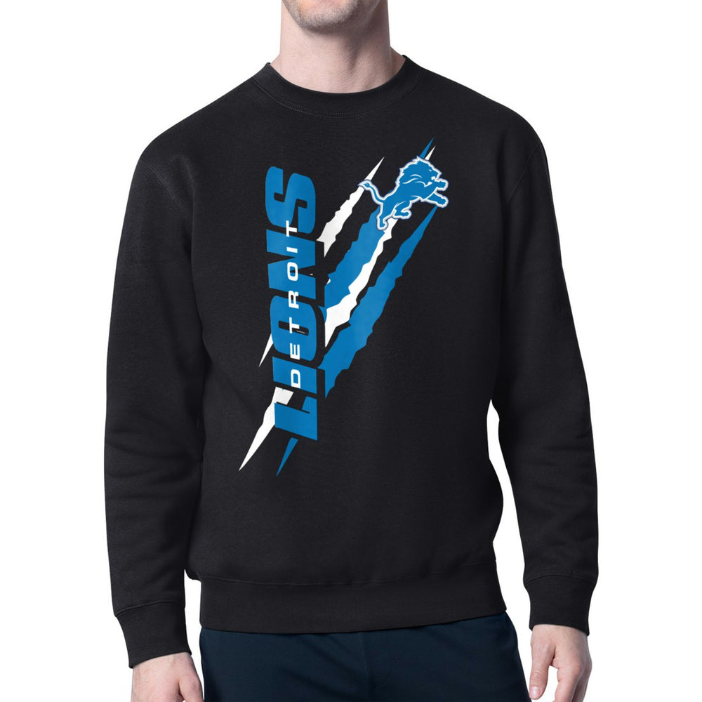 Detroit Lions Starter Color Scratch Team Graphic Fleece Pullover Sweatshirt - Black online