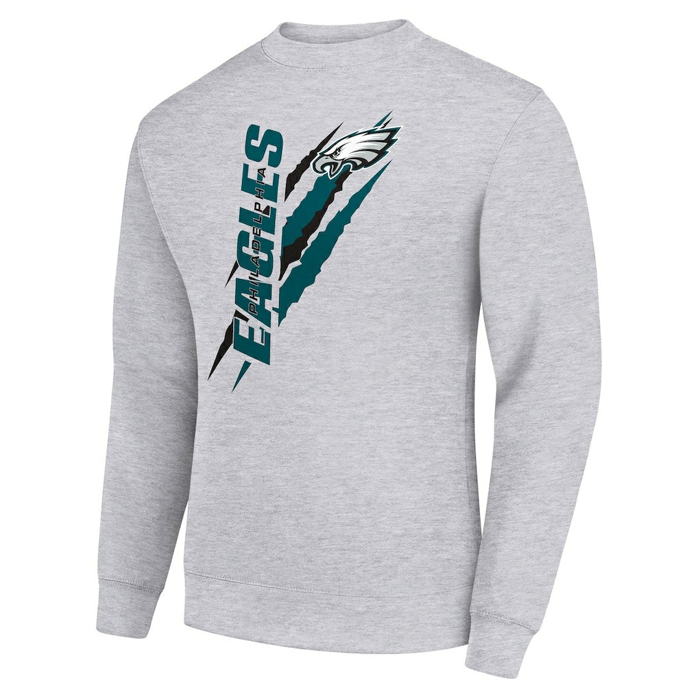 Philadelphia Eagles Starter Color Scratch Team Graphic Fleece Pullover Sweatshirt - Heather Gray discount