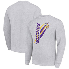 Minnesota Vikings Starter Color Scratch Team Graphic Fleece Pullover Sweatshirt - Heather Gray sale