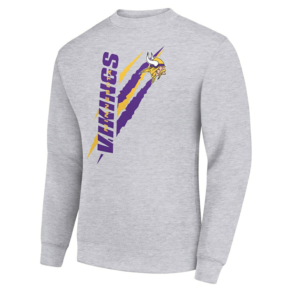 Minnesota Vikings Starter Color Scratch Team Graphic Fleece Pullover Sweatshirt - Heather Gray sale