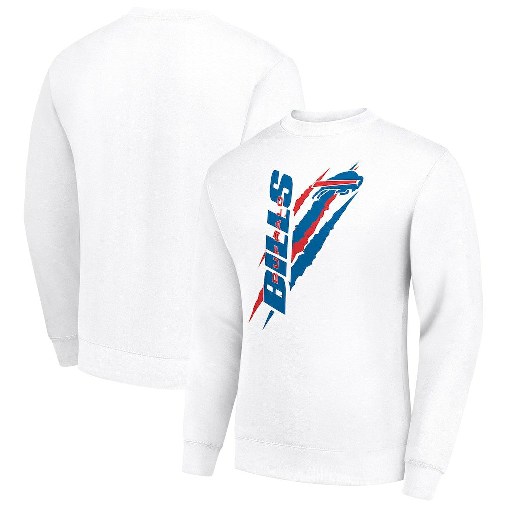 Buffalo Bills Starter Color Scratch Team Graphic Fleece Pullover Sweatshirt - White discount
