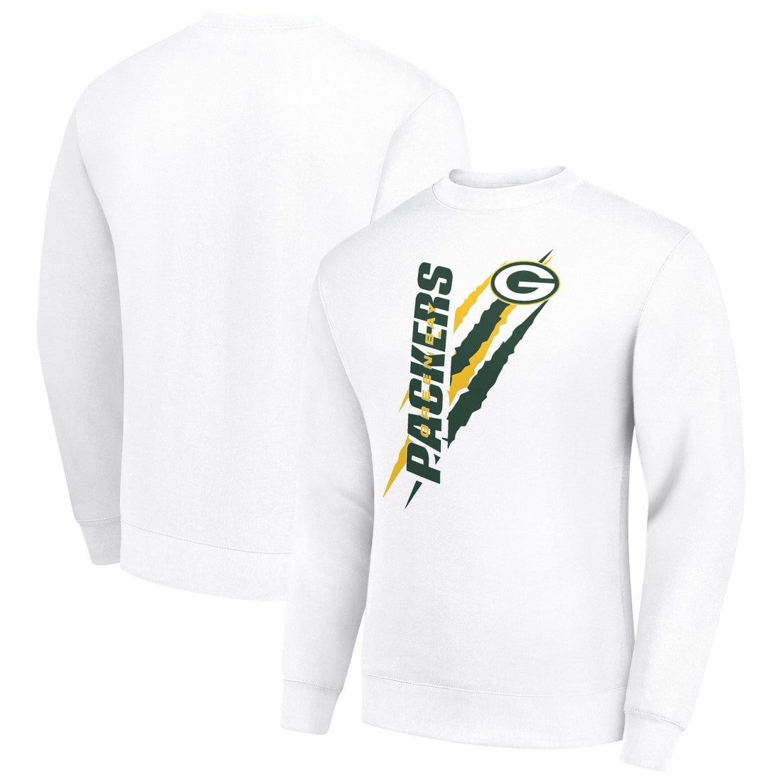 Green Bay Packers Starter Color Scratch Team Graphic Fleece Pullover Sweatshirt - White cheap