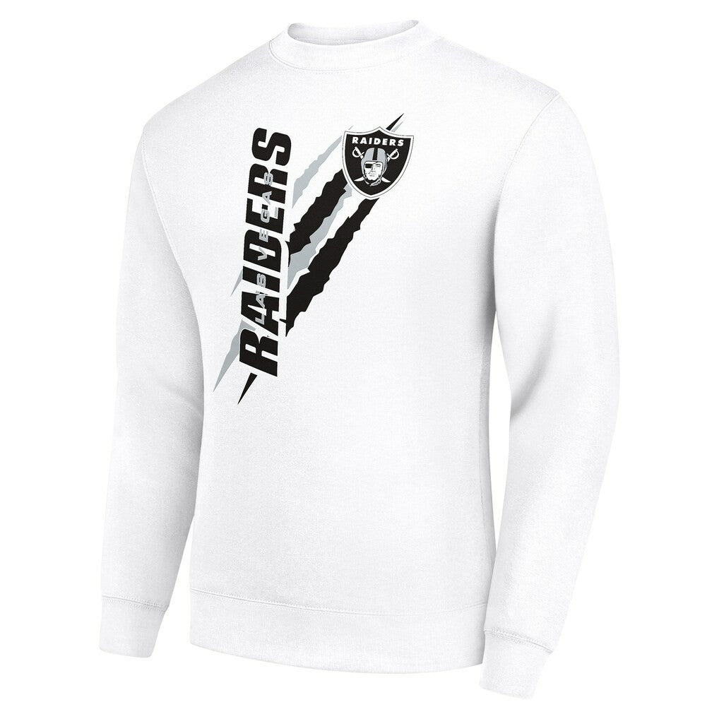 Las Vegas Raiders Starter Color Scratch Team Graphic Fleece Pullover Sweatshirt - White cheap