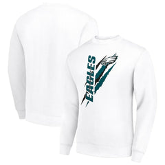 Philadelphia Eagles Starter Color Scratch Team Graphic Fleece Pullover Sweatshirt - White sale