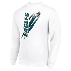 Philadelphia Eagles Starter Color Scratch Team Graphic Fleece Pullover Sweatshirt - White sale