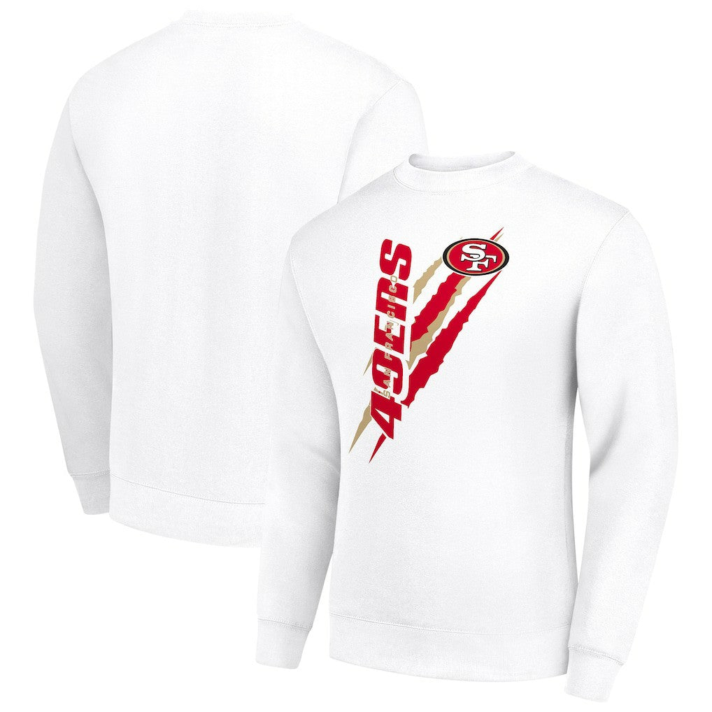 San Francisco 49ers Starter Color Scratch Team Graphic Fleece Pullover Sweatshirt - White sale