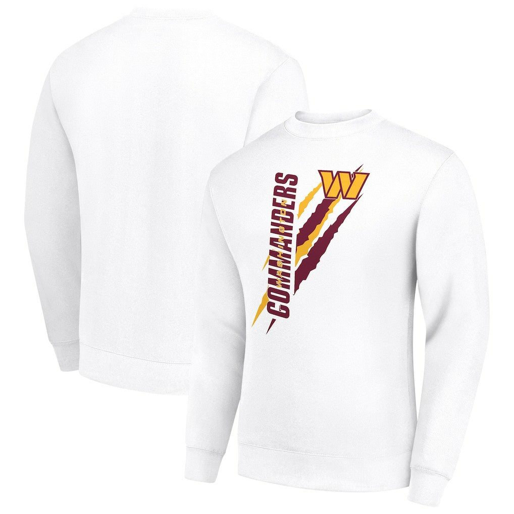 Washington Commanders Starter Color Scratch Team Graphic Fleece Pullover Sweatshirt - White discount