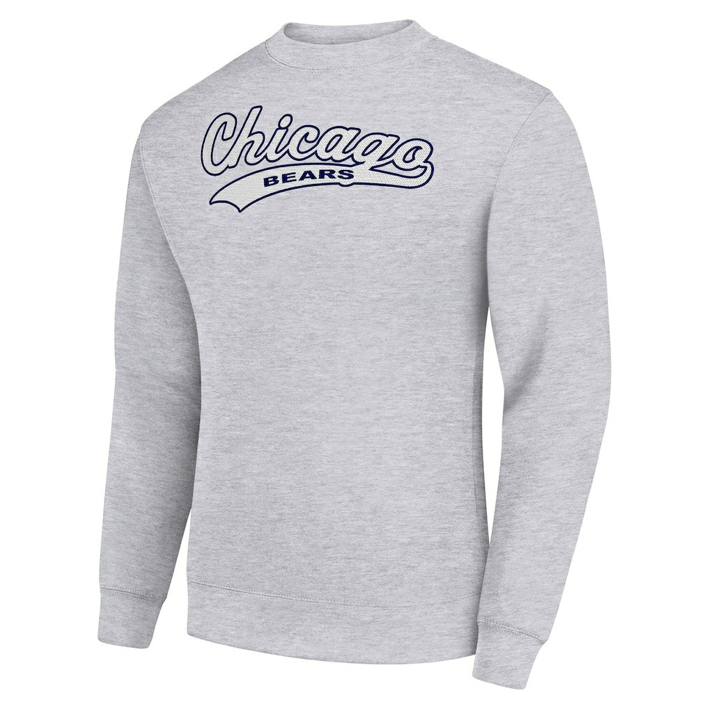 Chicago Bears Starter Tailsweep Team Graphic Tri-Blend Fleece Pullover Sweatshirt - Heather Gray for sale